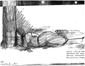 Feature image Police sketch of a young woman tied to a tree.