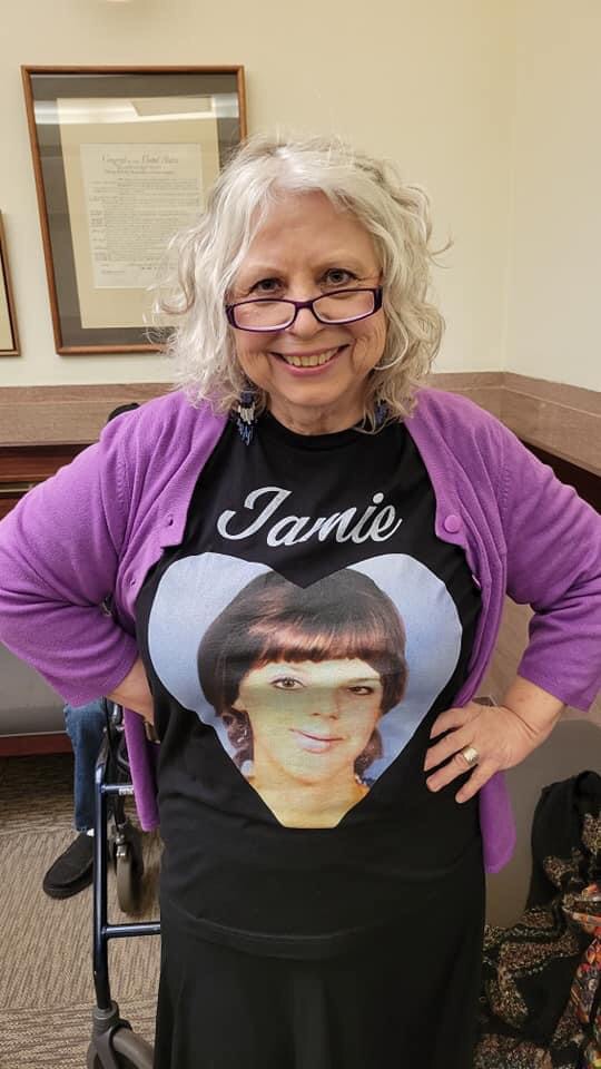 Starr in her Jamie shirt.
